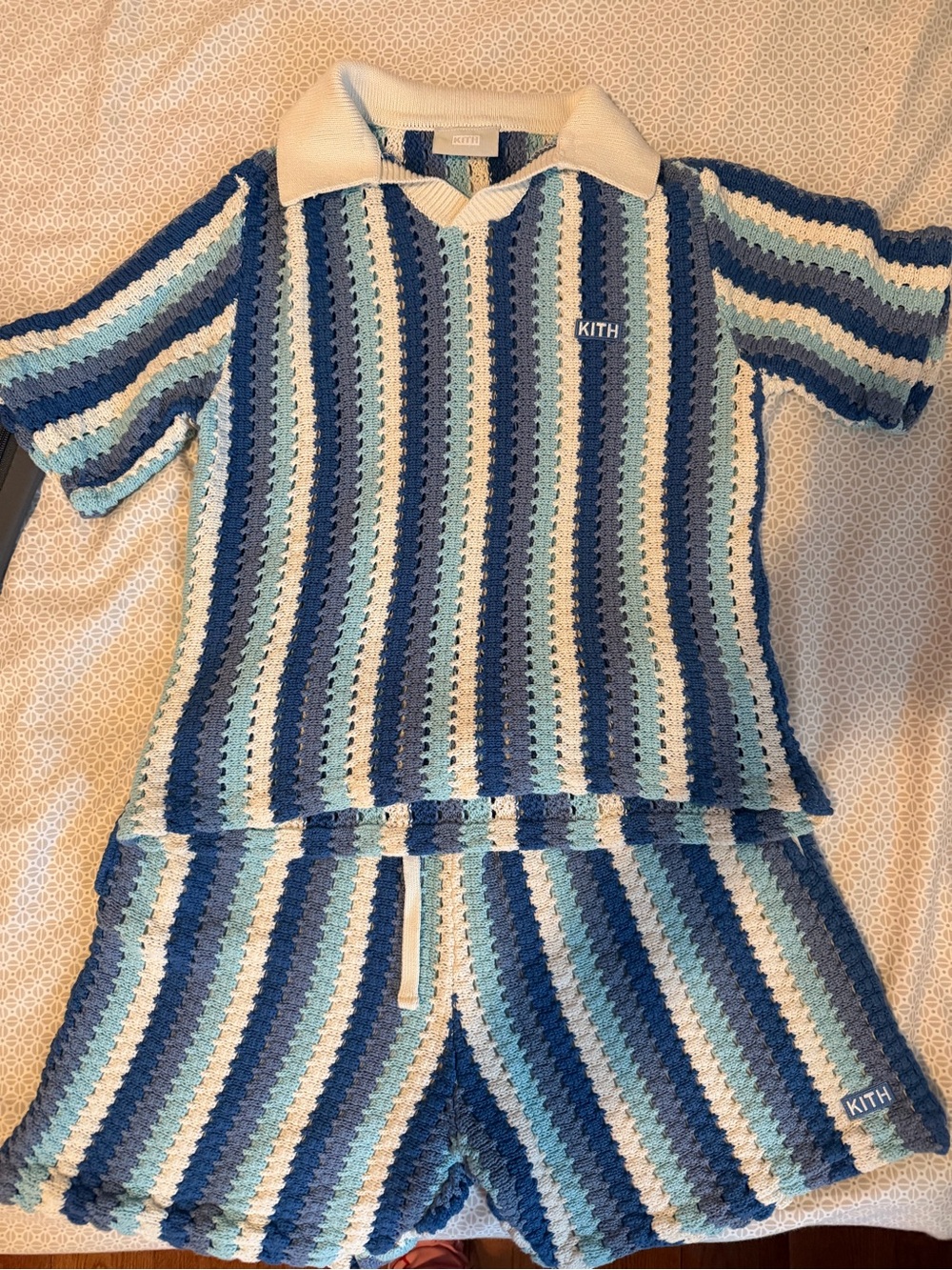 Kith Kids Striped Crochet Polo Set